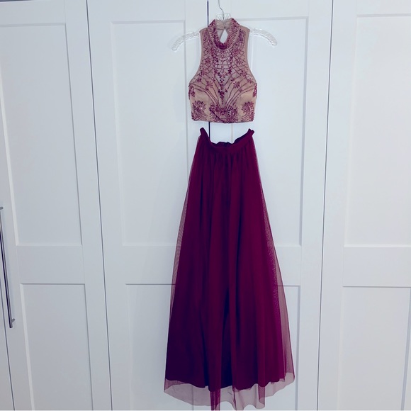Stunning Formal Prom Dress, Burgundy and Copper, 2-Piece Size 1, sweetheart - Picture 1 of 6
